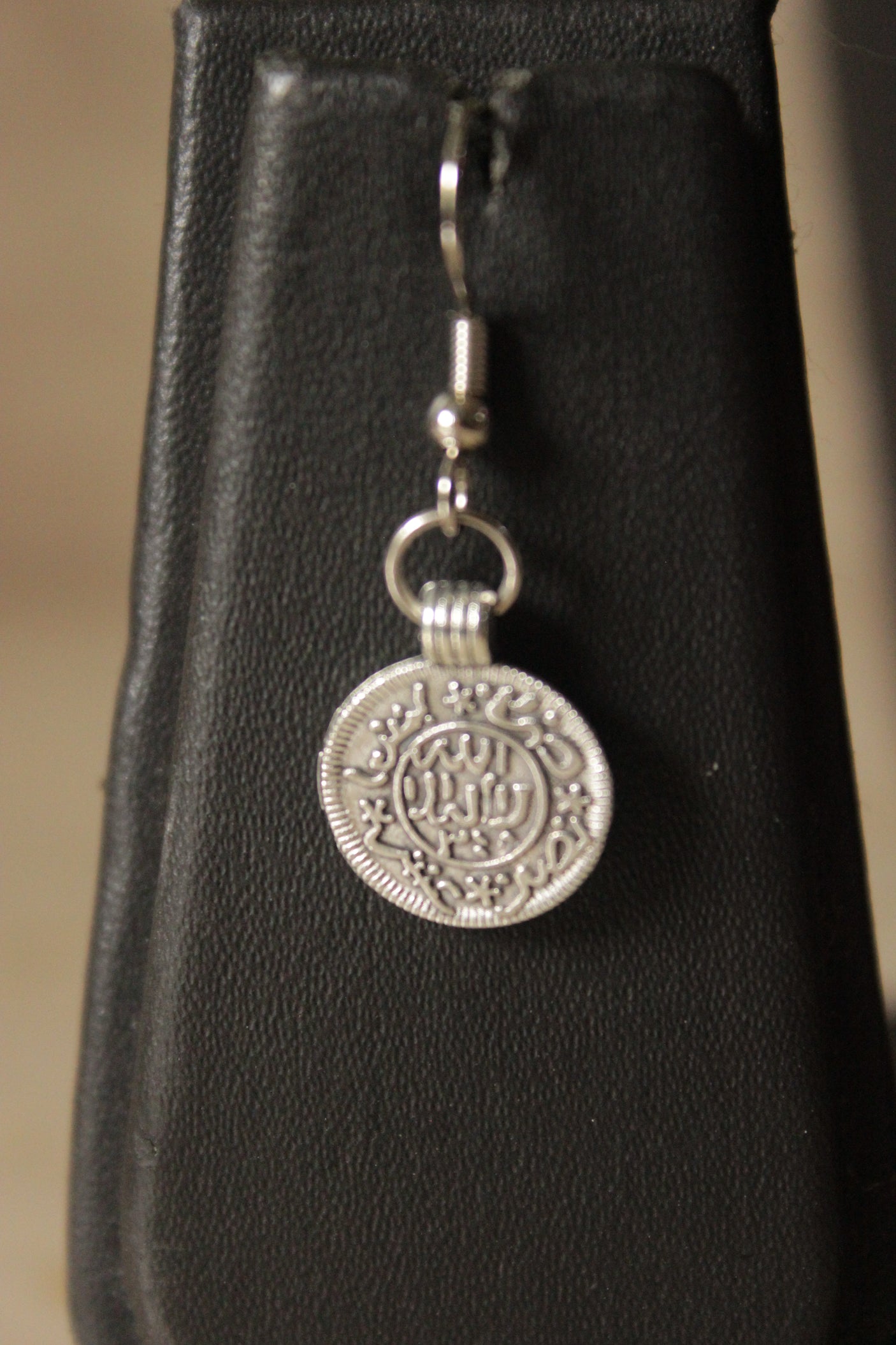 Hand Block Printed Bagru Fabric and Pom Pom and Metal Charms Necklace Set