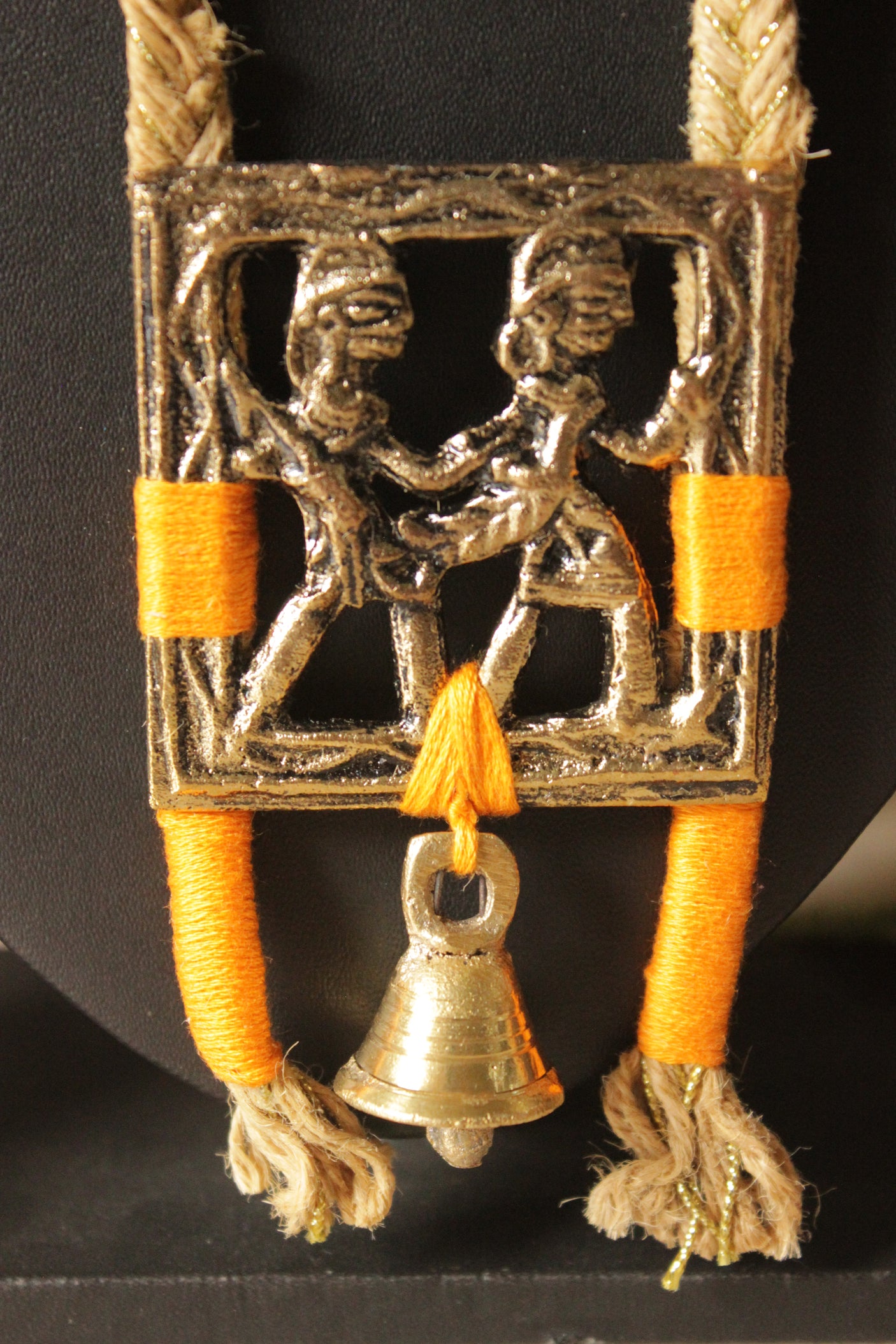 Tribal Motifs Braided Jute Threads Long Necklace Set