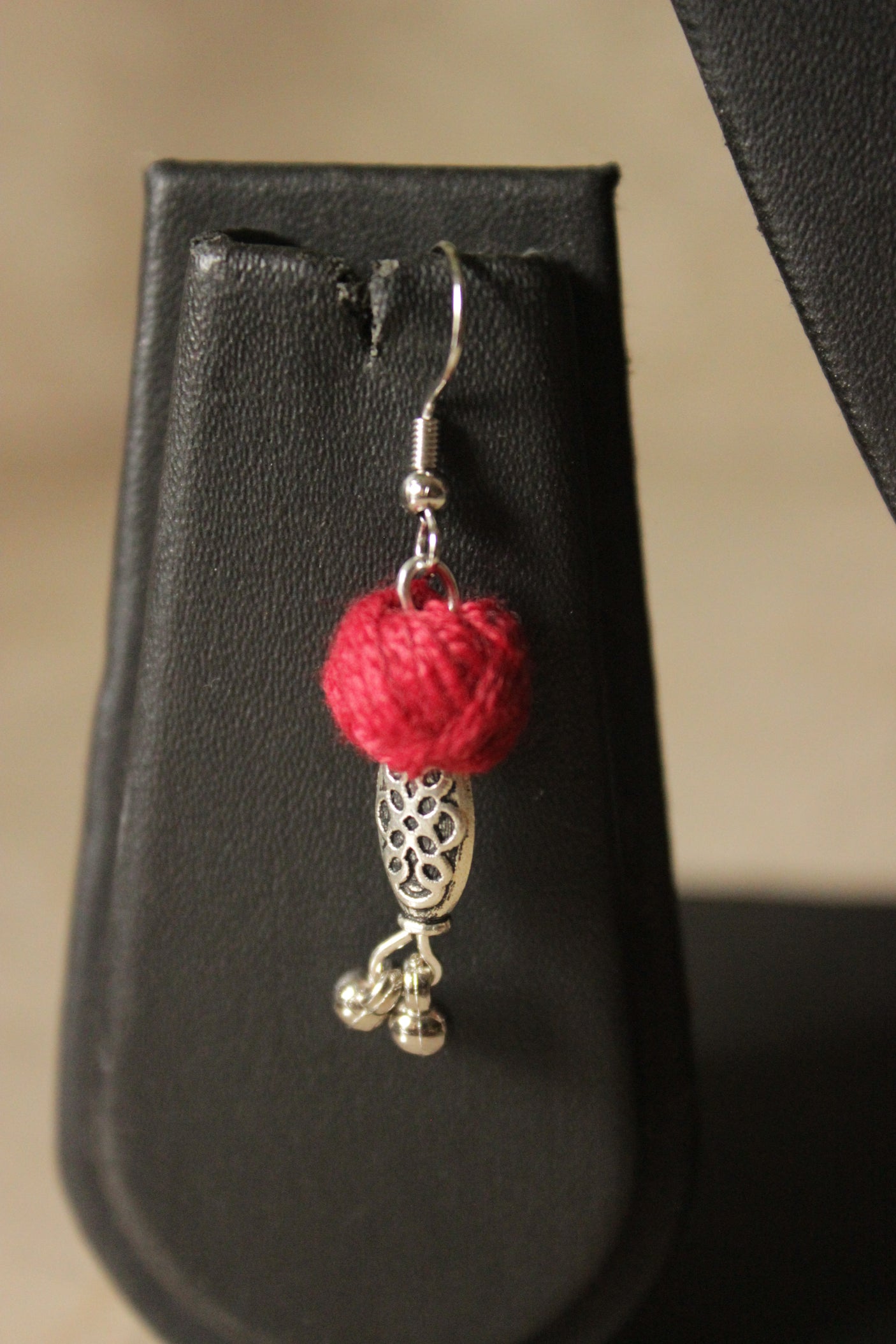 Block Printed Fabric and Jute Adjustable Rope Closure Necklace Set