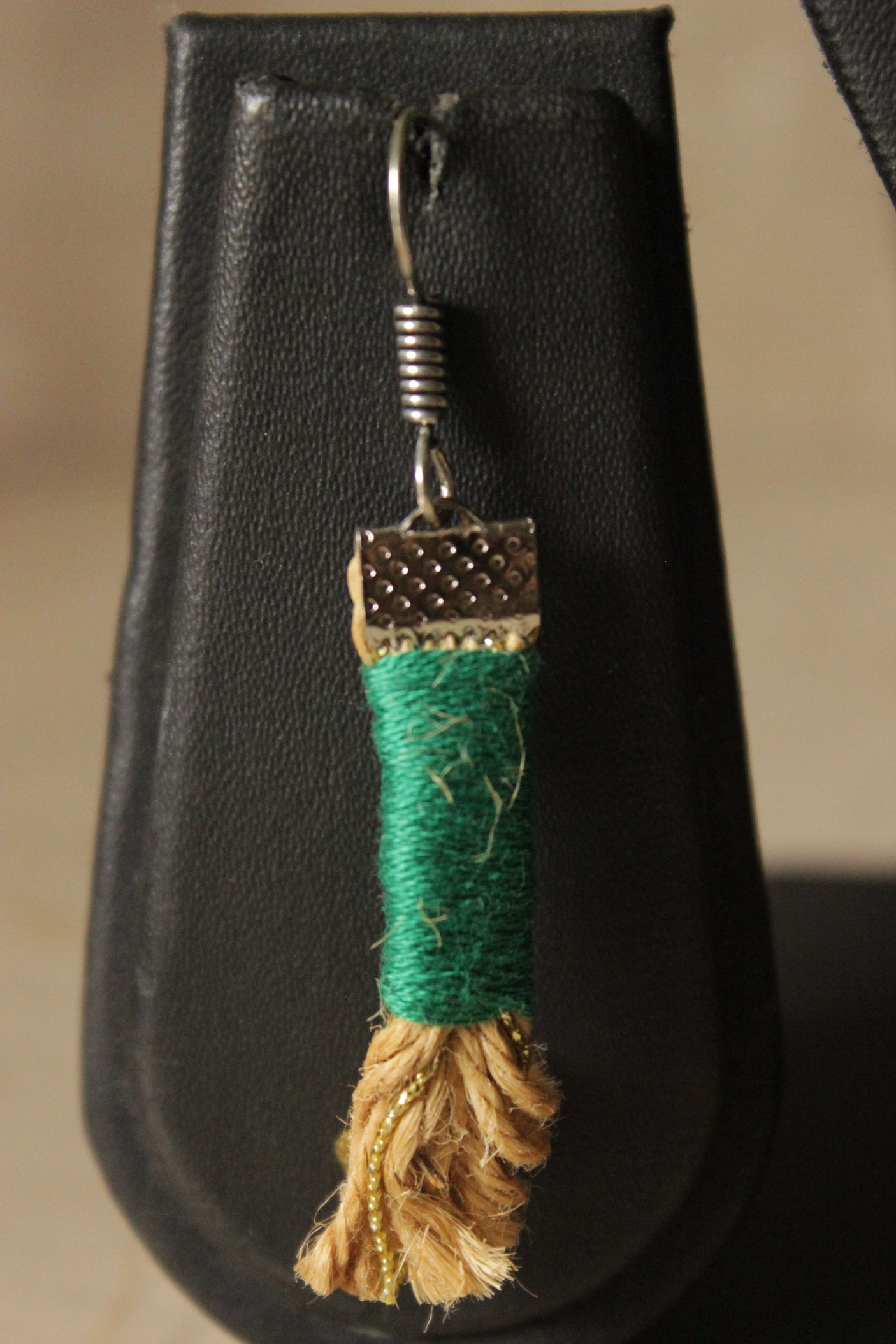 Tribal Motifs Braided Jute Threads Long Necklace Set