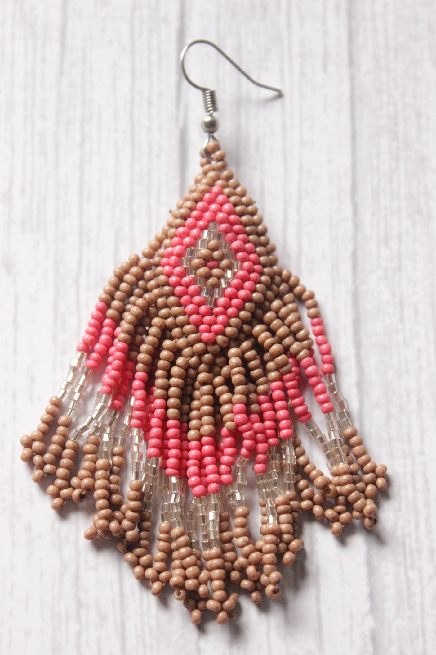 Multi-Color Beaded Tassels Handmade Dangler Earrings