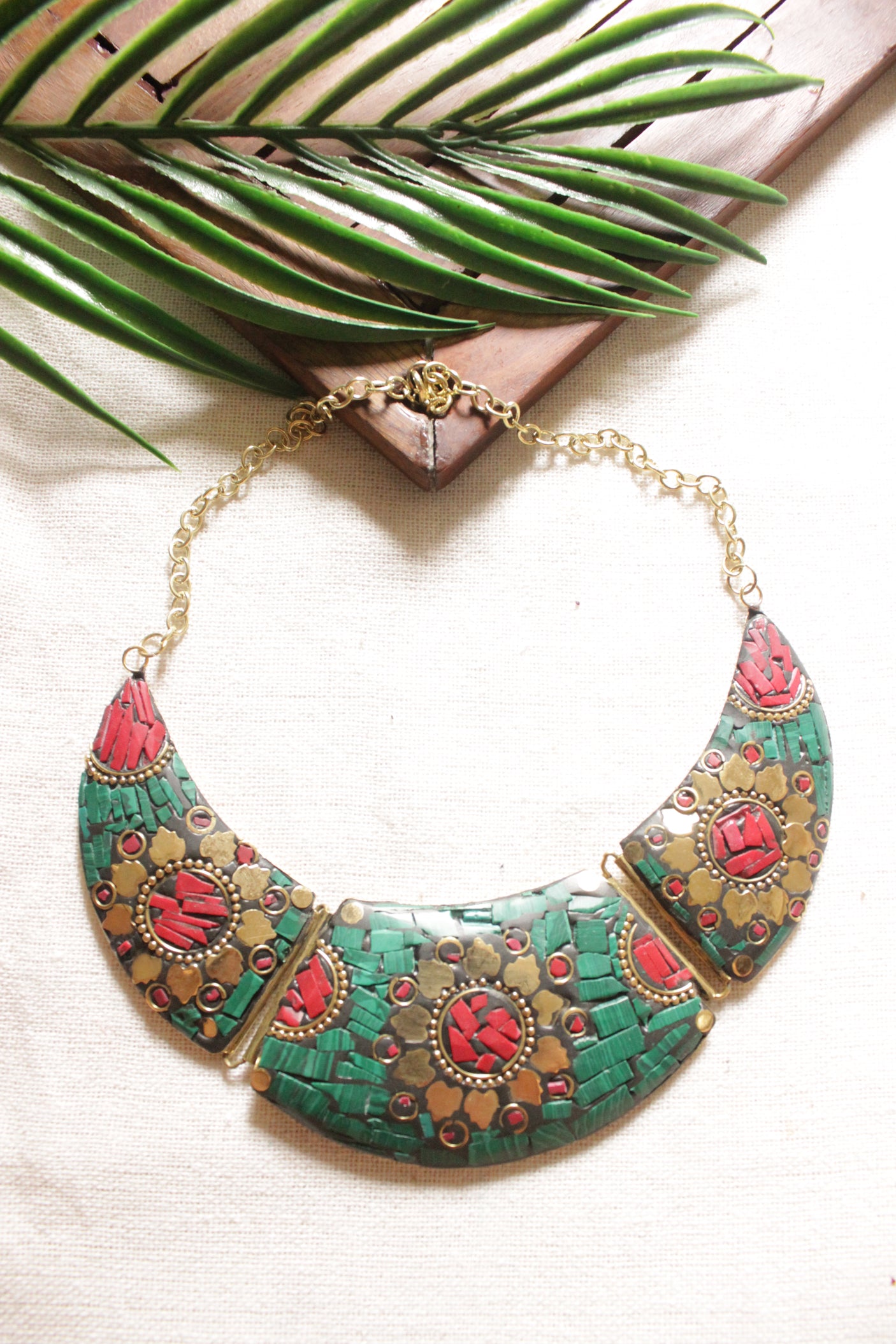 Black & Gold Toned Tibetan Choker Necklace