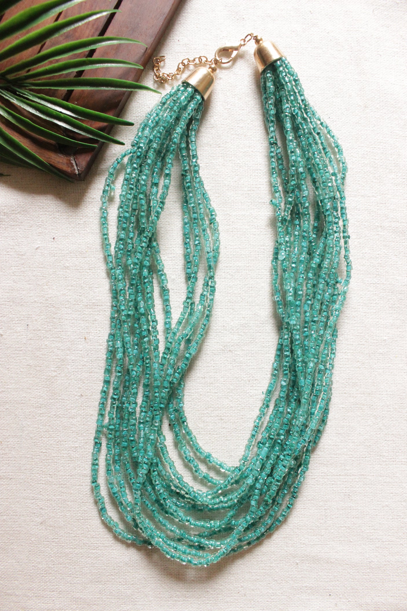 Turquoise Crystal Beads Multi-Layer Necklace