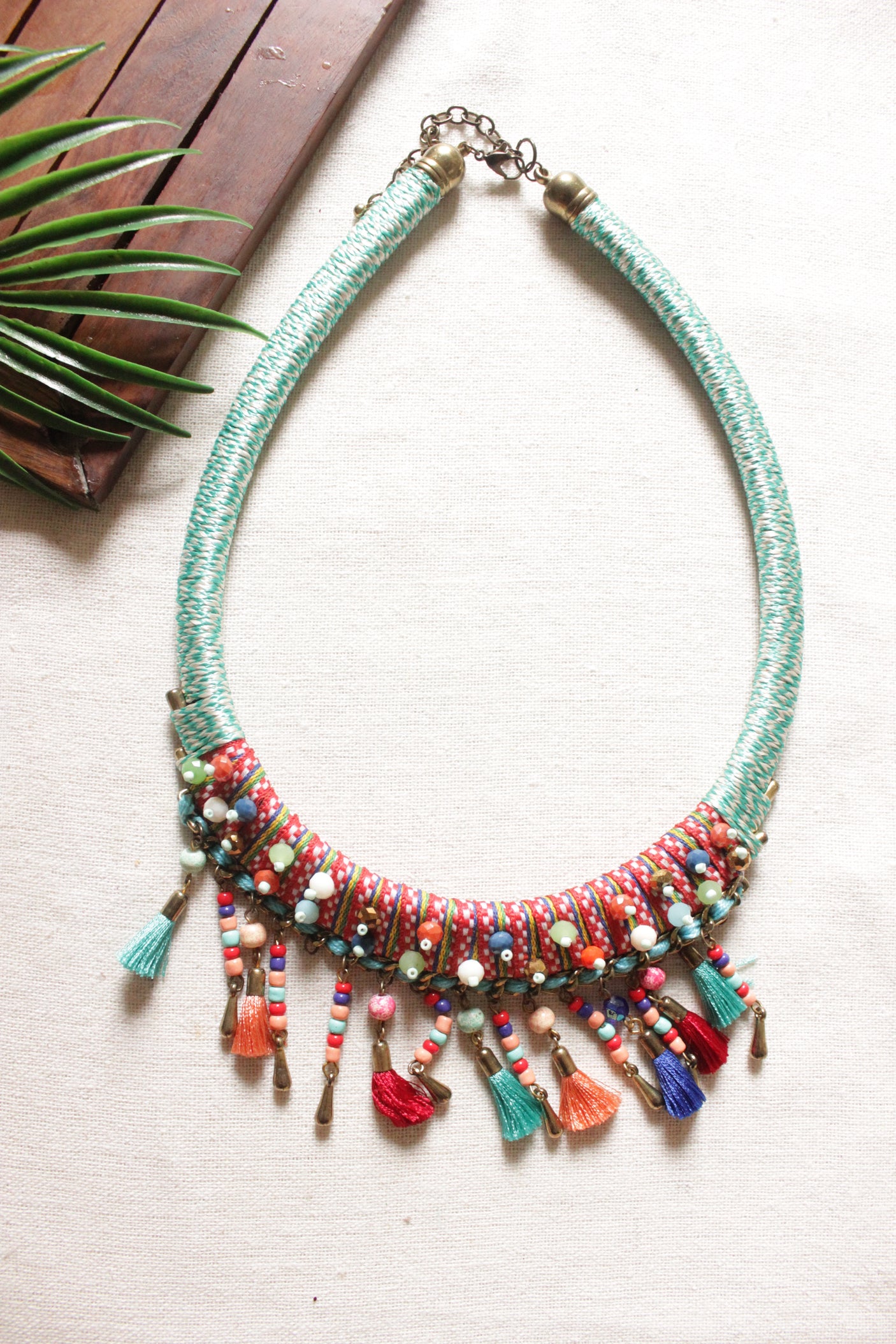 Woven Fabric Multi-Layer Choker Necklace