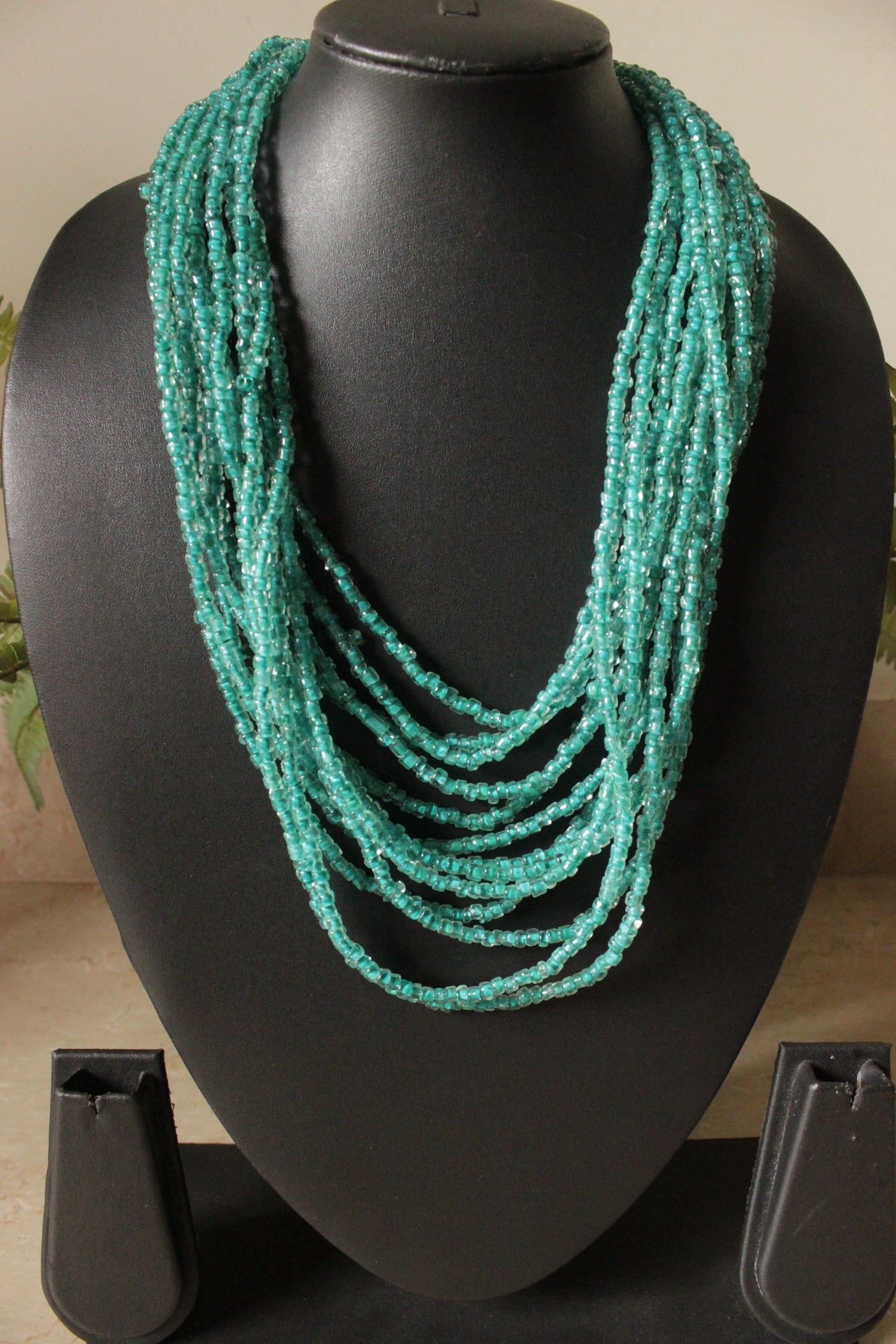 Turquoise Crystal Beads Multi-Layer Necklace