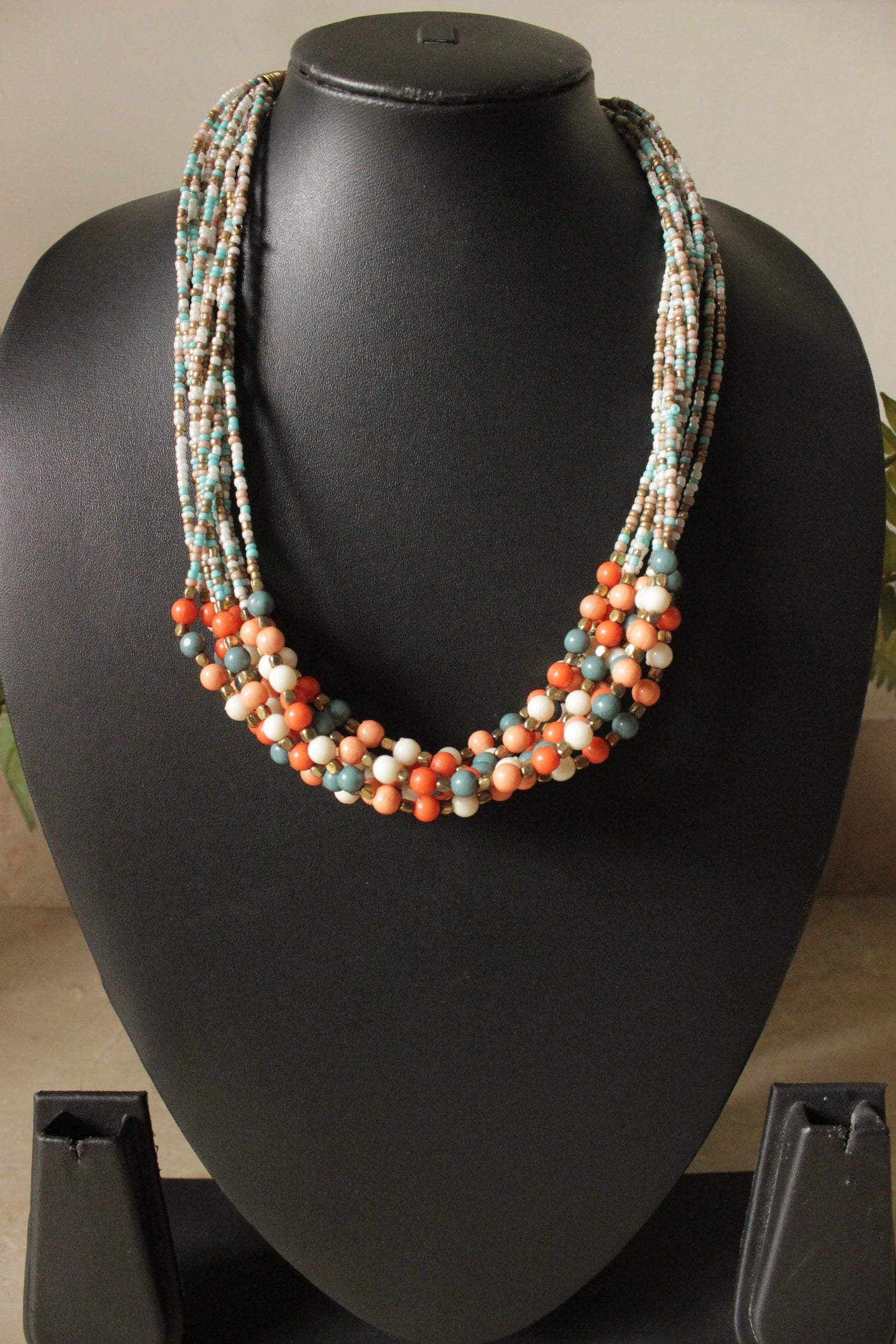 Multi-Color Plastic Beads Multi-Layer Versatile Everyday Necklace