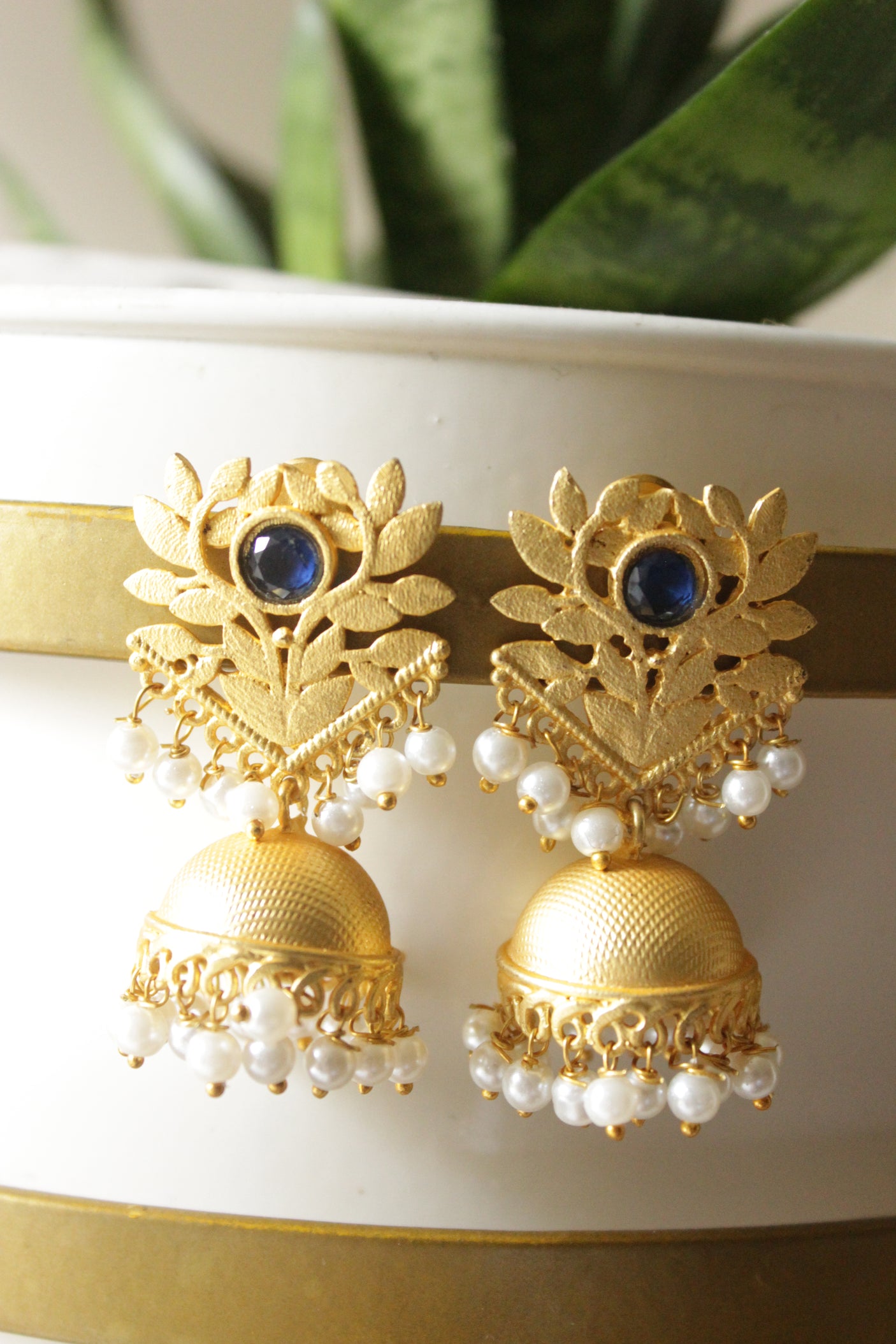 Gold Finish Premium Brass Jhumka Earrings