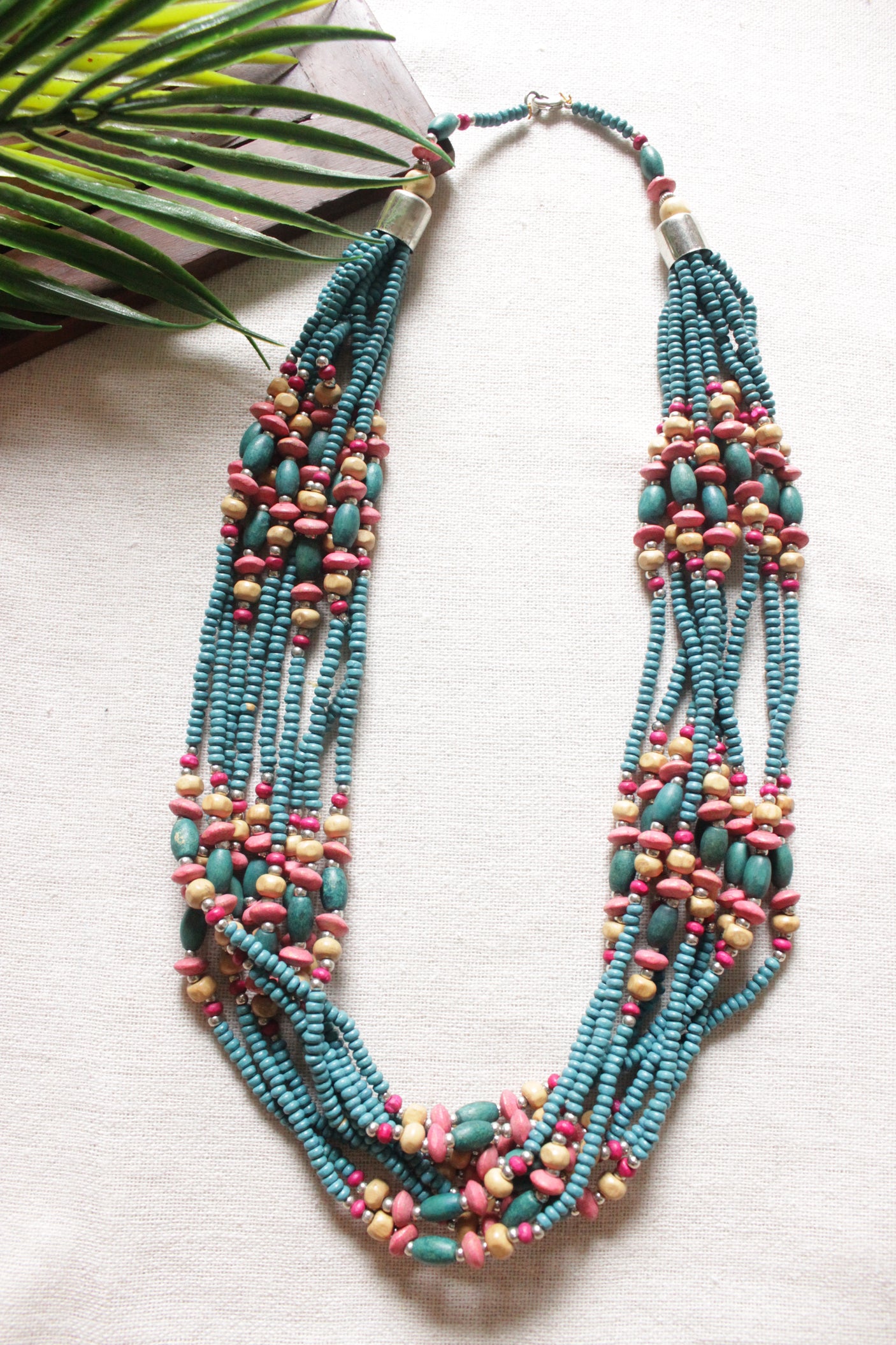 Turquoise Beads Multi-Layer Hand Beaded Necklace