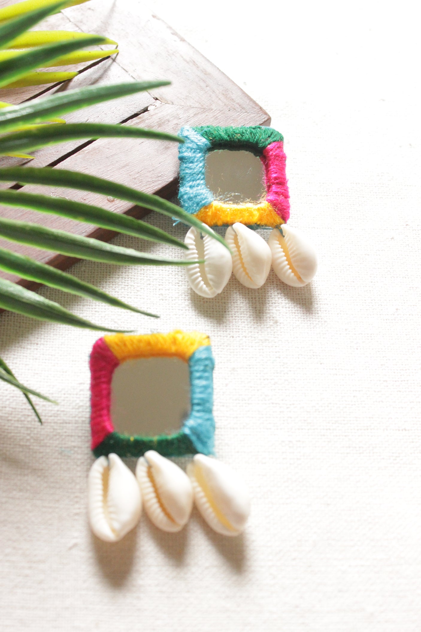 Multi-Color Hand Embroidered Mirrors and Shell Work Choker Necklace Set