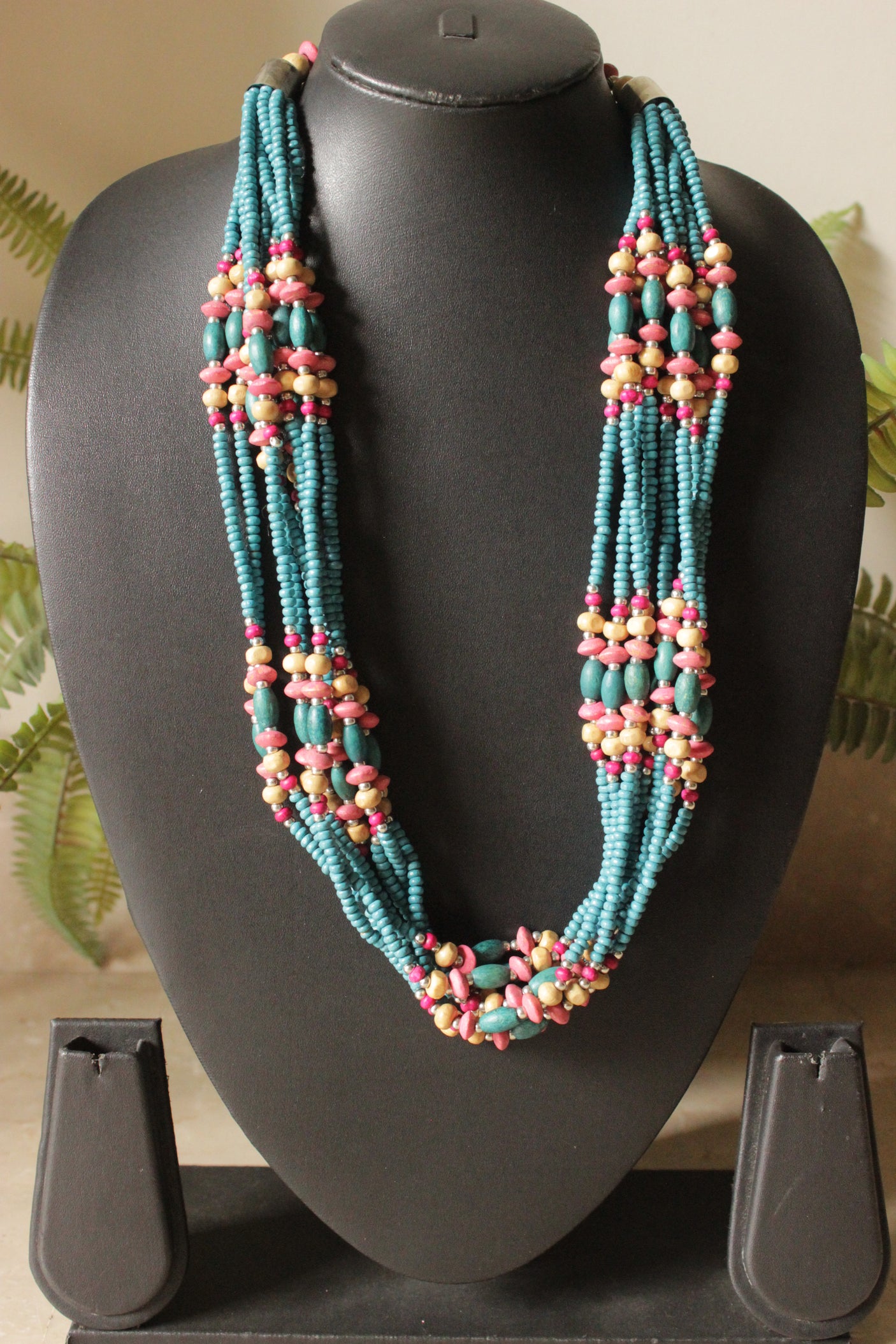 Turquoise Beads Multi-Layer Hand Beaded Necklace