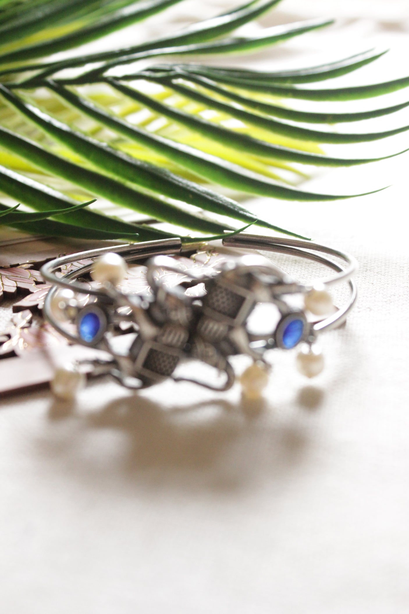 Oxidised Finish Elephant Motif Adjustable Length Bracelet