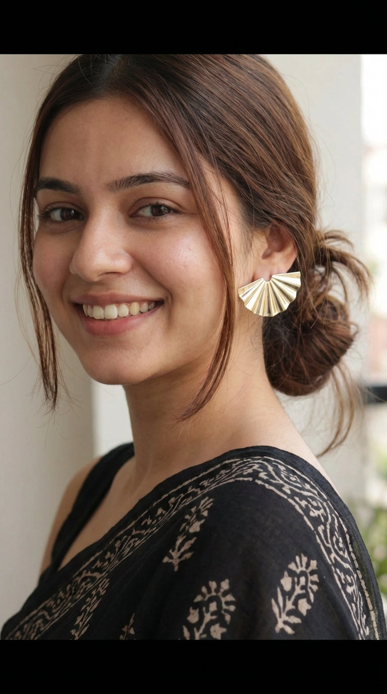 Sea Shell Silver Metal Earrings