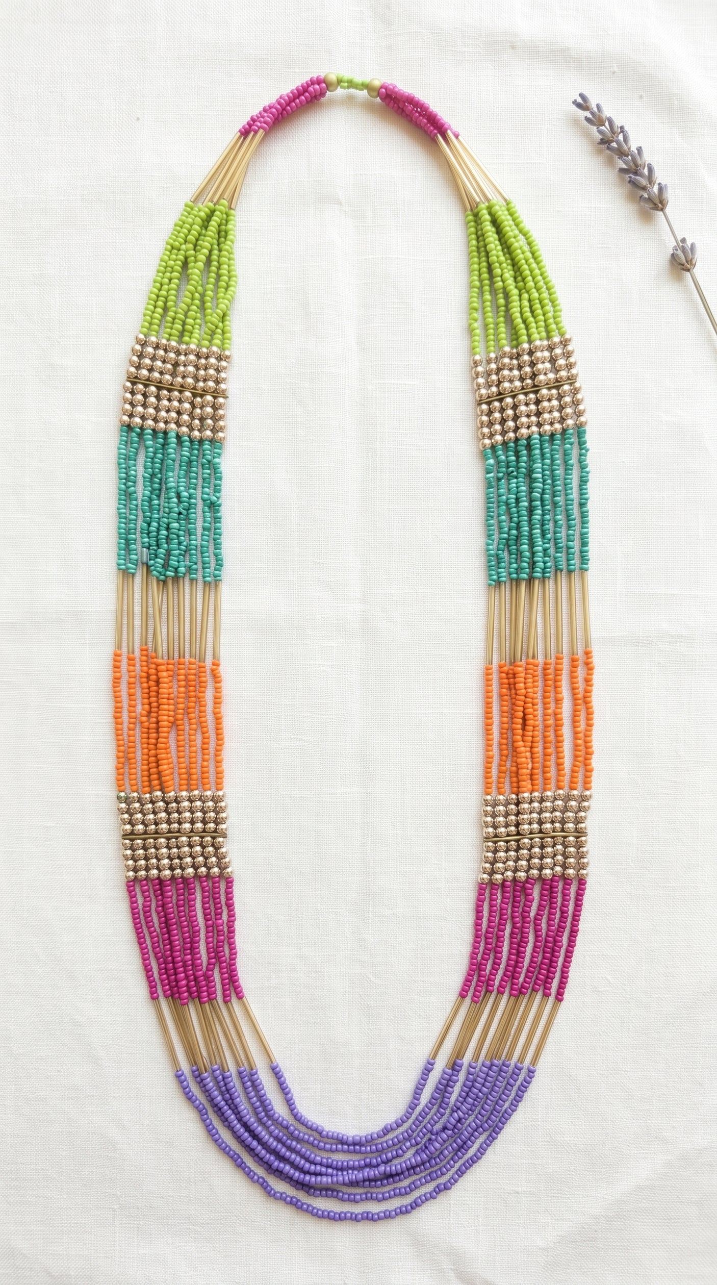 Vibrant Multi-Color Beads Statement Handmade Necklace