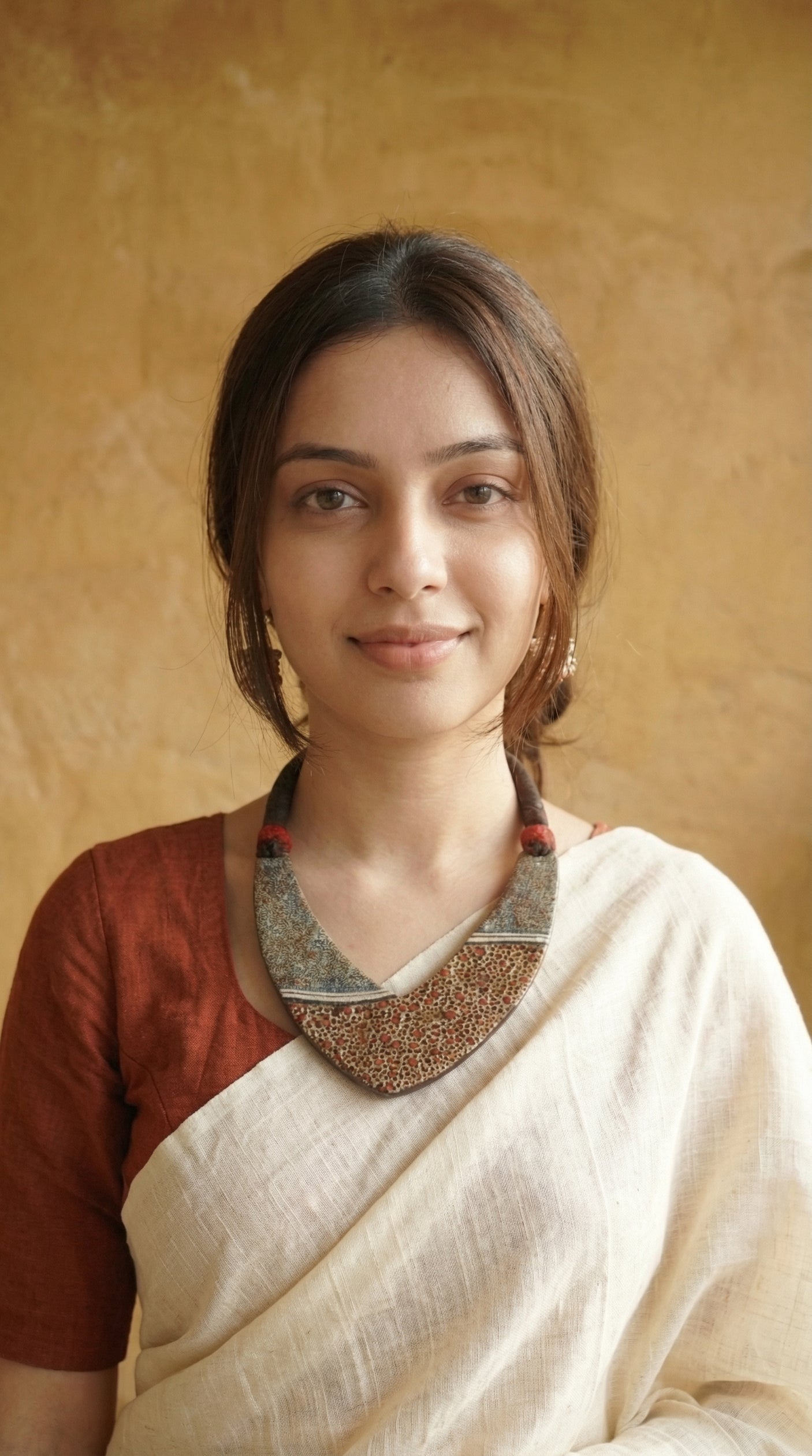 Rajwada Geometric Handcrafted Terracotta Clay Necklace Set