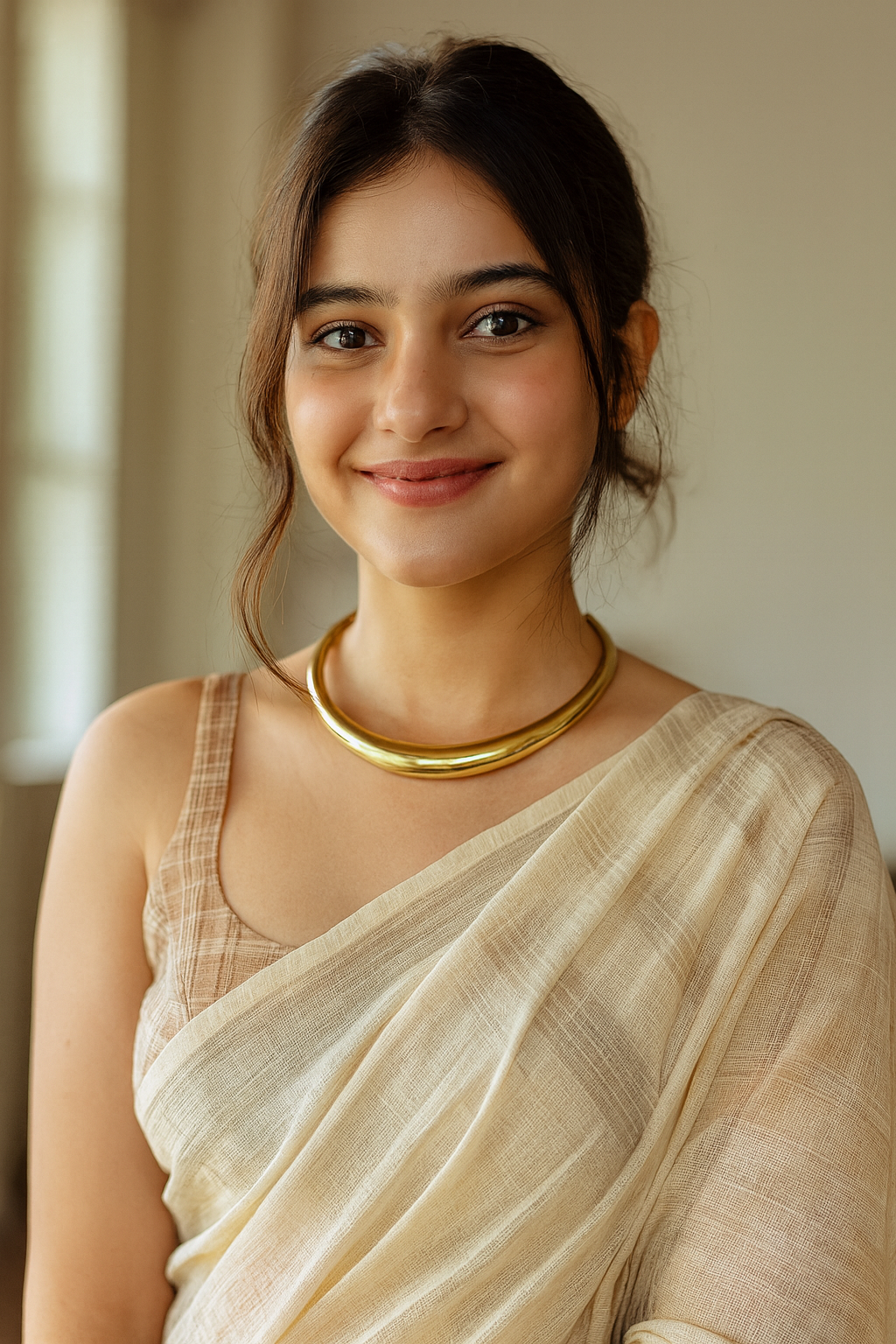 Smooth Finish Hasli Style Brass Choker Necklace