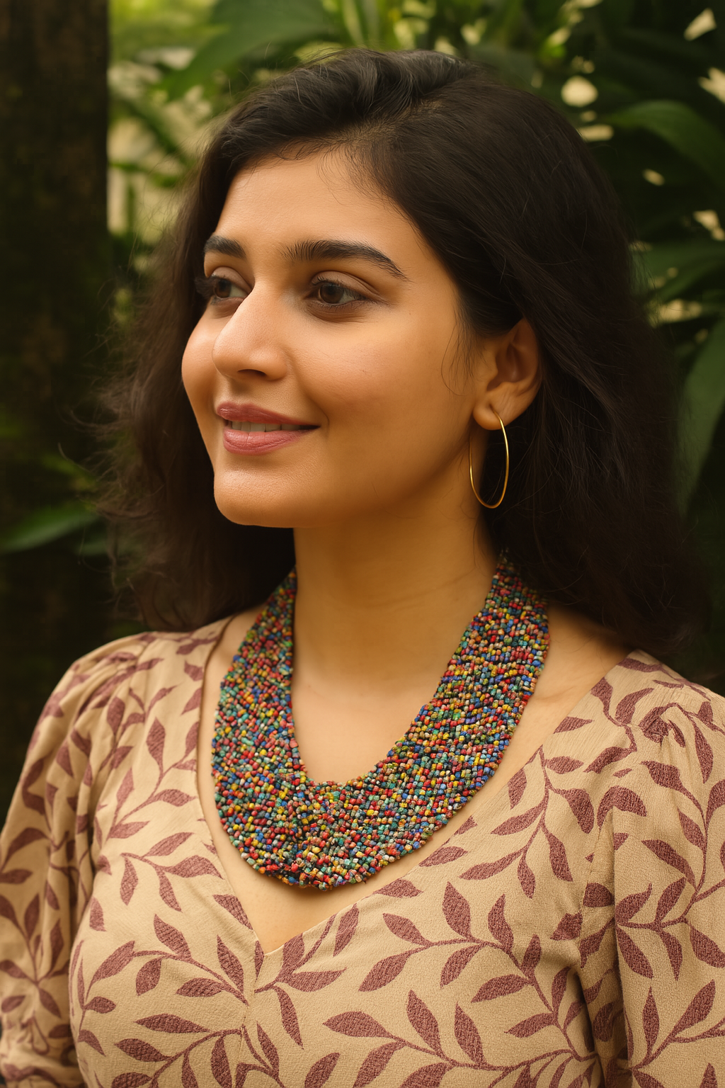 Twisted Multi-Color Beads Handmade Necklace