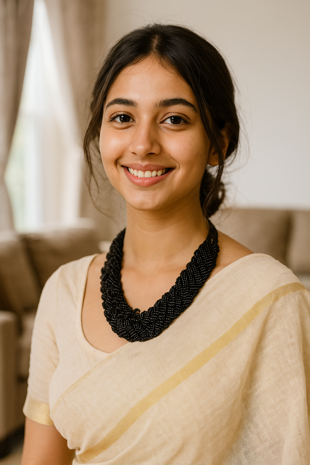 Twisted Black Beads Handmade Necklace