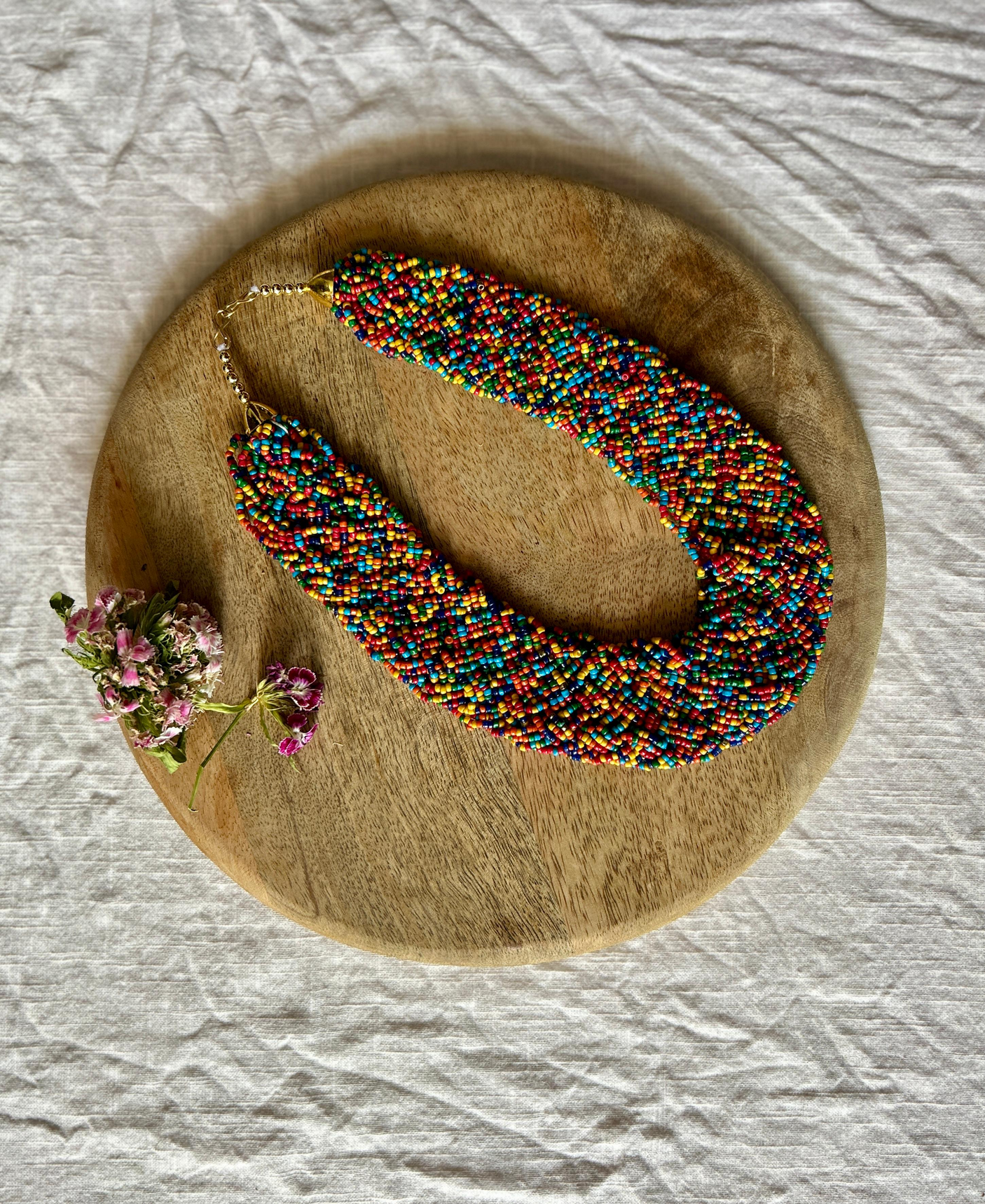 Twisted Multi-Color Beads Handmade Necklace