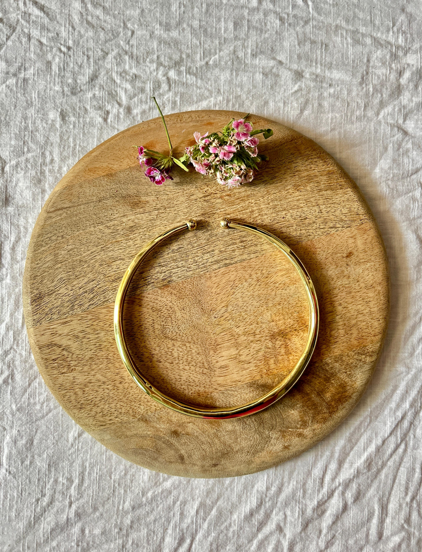 Smooth Finish Hasli Style Brass Choker Necklace