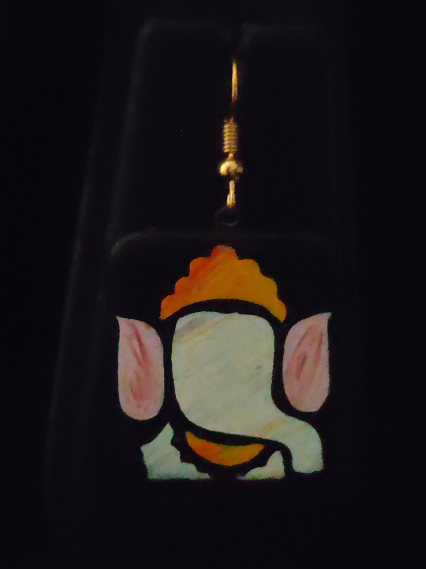 Handmade Ganesha Terracotta Necklace Set with Red Thread Closure