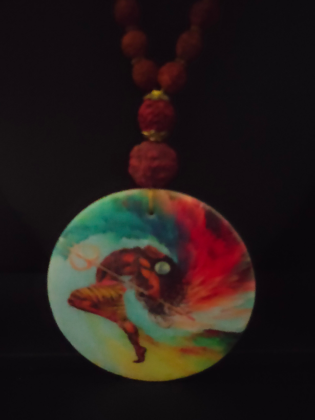 Handcrafted Lord Shiva Printed Printed Pure Marble Necklace Set