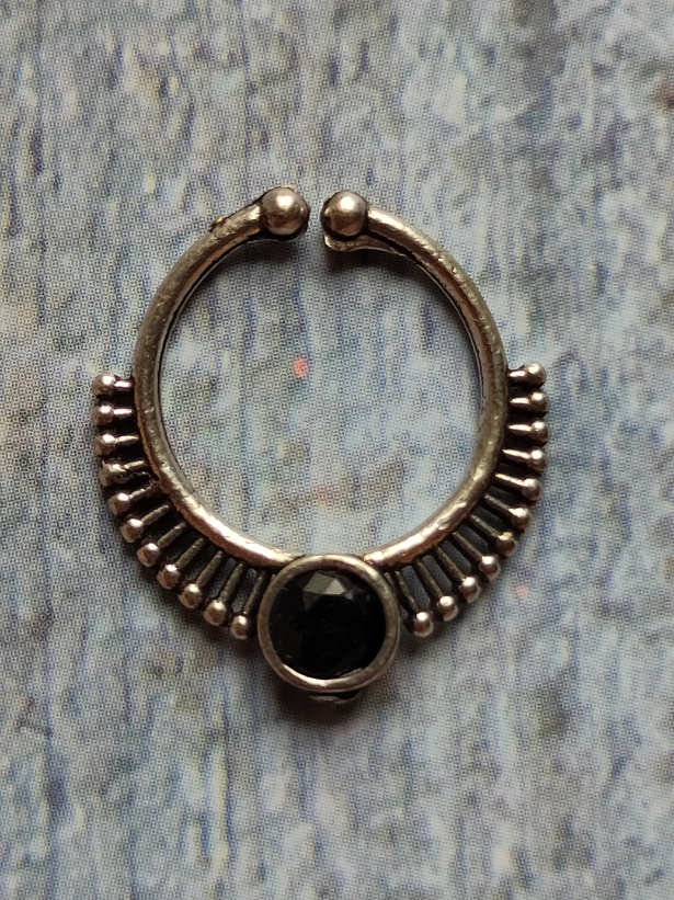 Set of Four Oxidised Silver Septum Nosepins