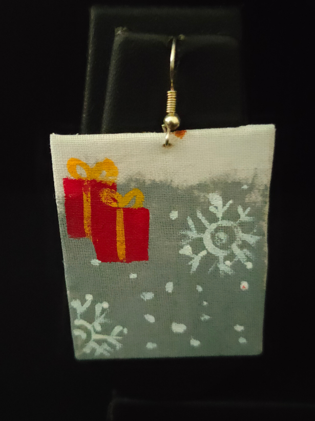 Hand Painted Christmas Necklace Set