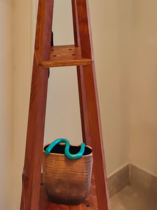 Earthy Brown and Turquoise Handcrafted Modern Art Terracotta Pot