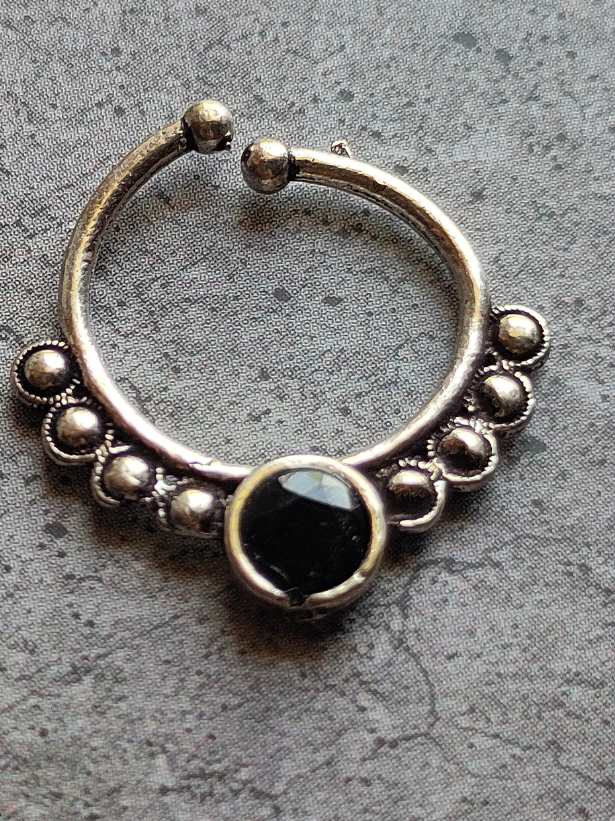 Four Oxidised Silver Septum Nosepins