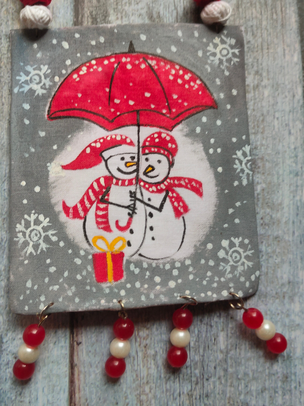 Hand Painted Christmas Necklace Set