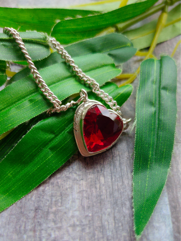 Pink Hydro Heart Cut Gemstone Handmade Necklace 18" To 21"