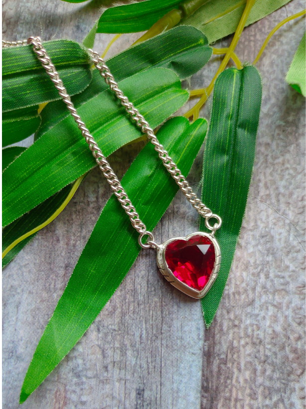 Pink Hydro Heart Cut Gemstone Handmade Necklace 18" To 21"