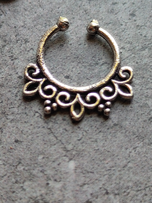 Four Oxidised Silver Septum Nosepins