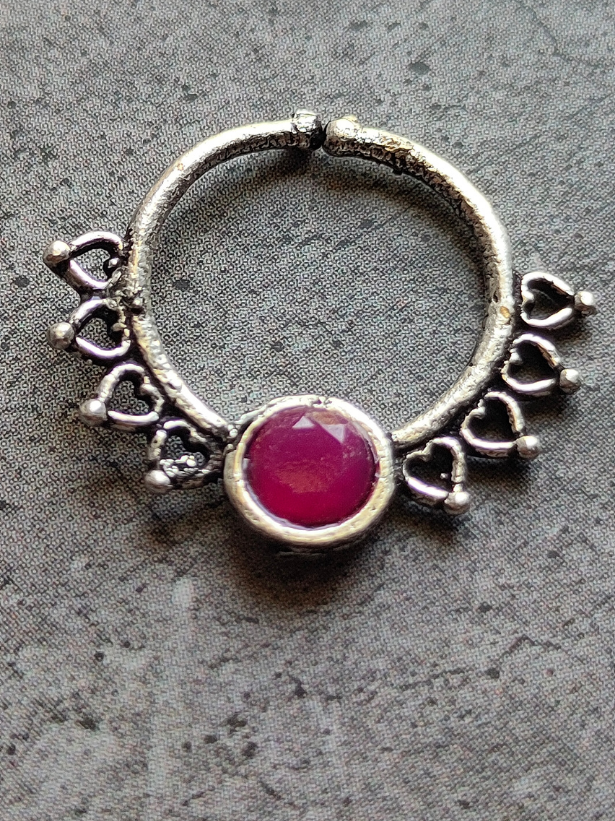 Four Oxidised Silver Septum Nosepins