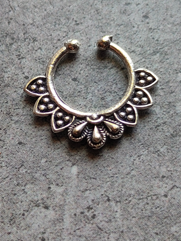 Four Oxidised Silver Septum Nosepins