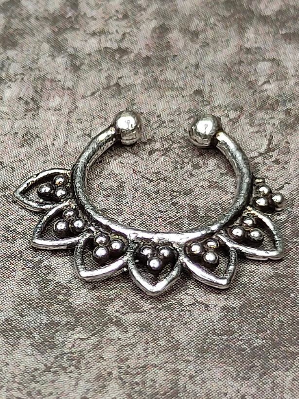 Three Oxidised Silver-Plated Tribal Septum Nosepins