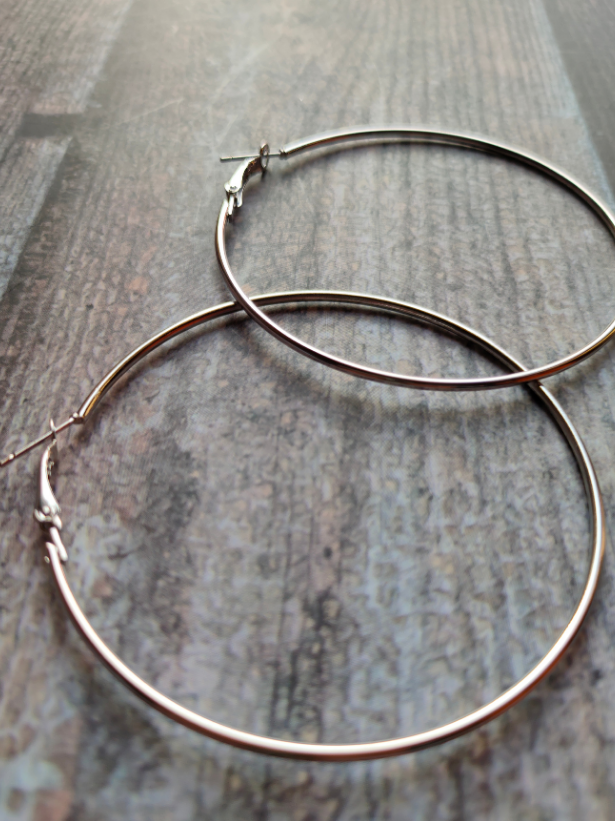 Silver Hoop Dangler Earrings