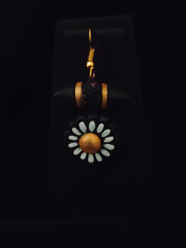 Black Hand Painted Terracotta Necklace Set