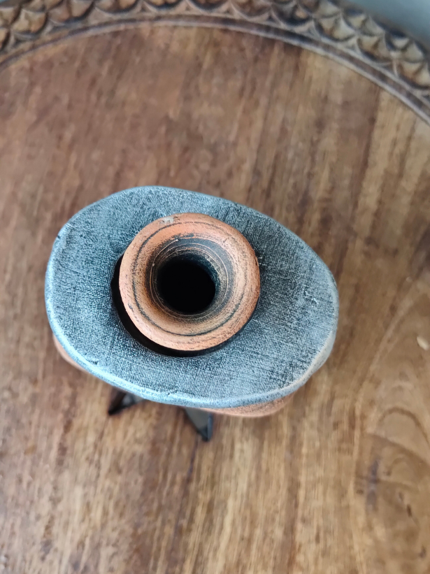 Earthy Brown and Silver Handcrafted Tribal Terracotta Clay Pot