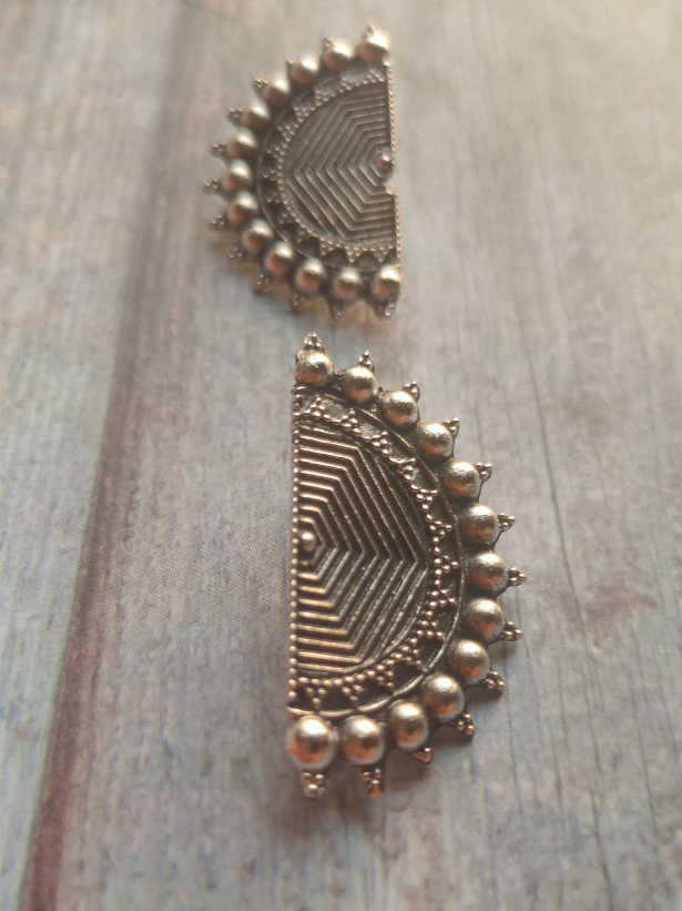 Half Moon Metal Stud Earrings