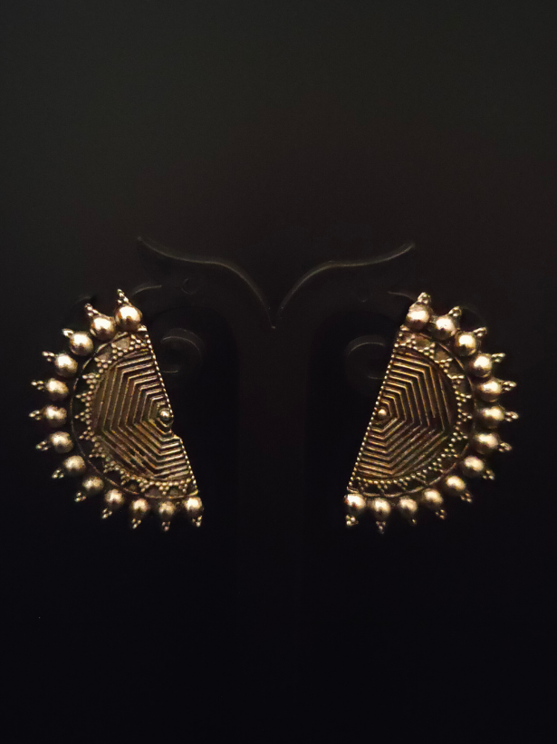 Half Moon Metal Stud Earrings