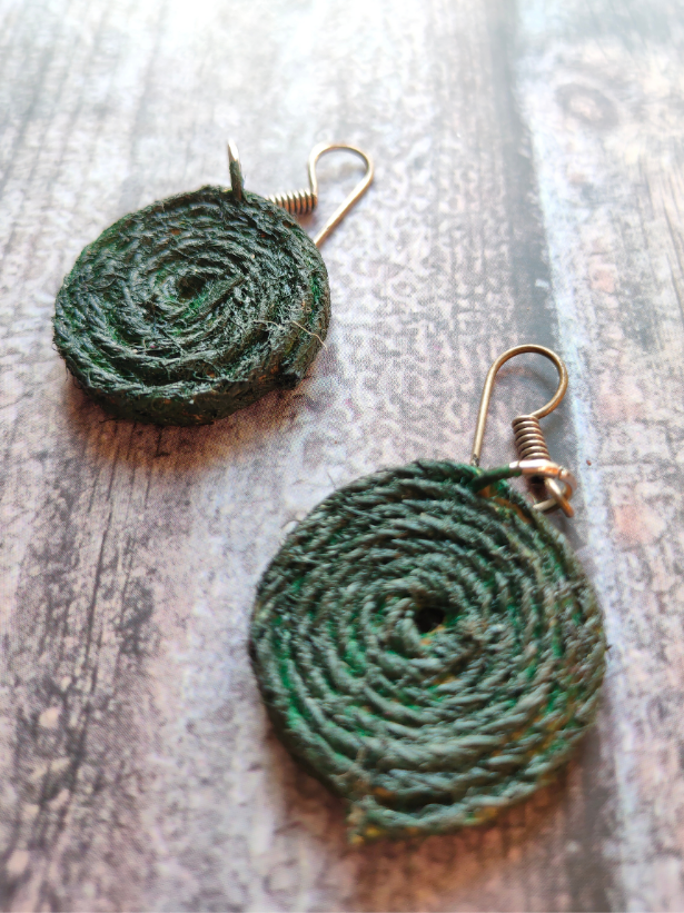Handcrafted Black & Green Eco-Friendly Jute Necklace Set