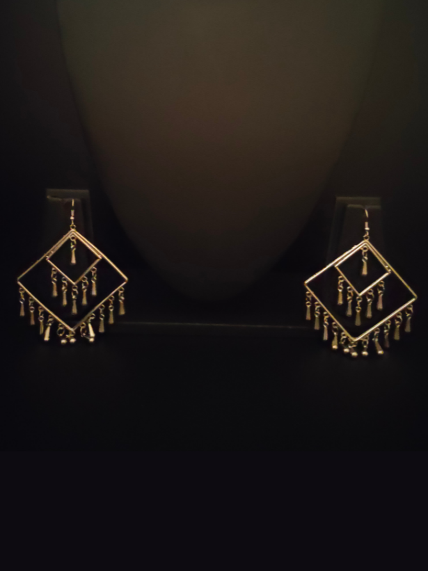 Concentric Squares Metal Dangler Earrings