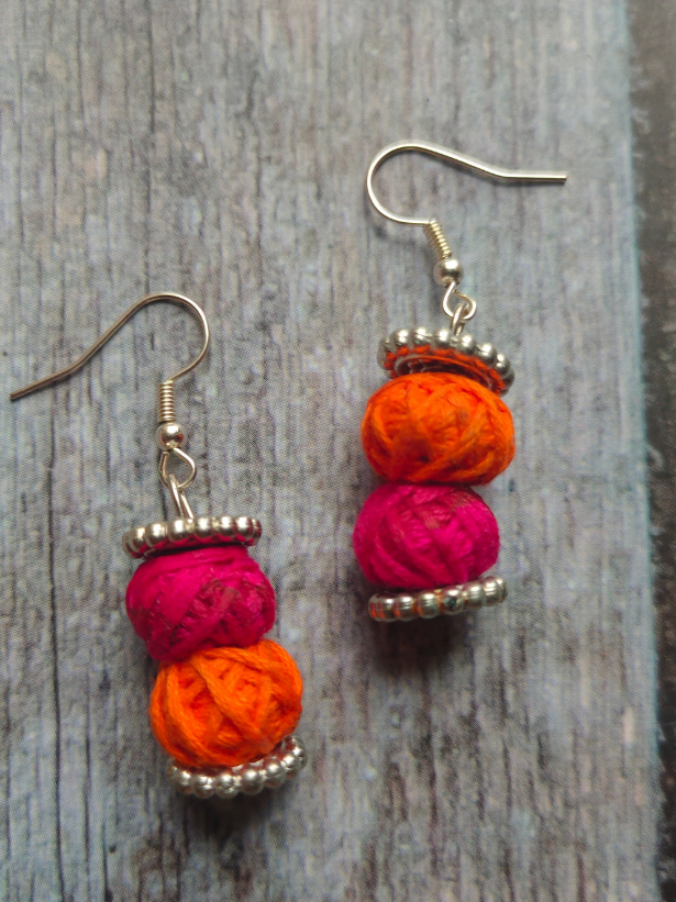 Religious Motif Jute Necklace Set with Fabric Beads