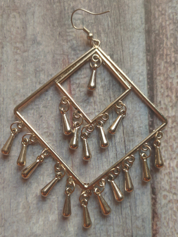 Concentric Squares Metal Dangler Earrings