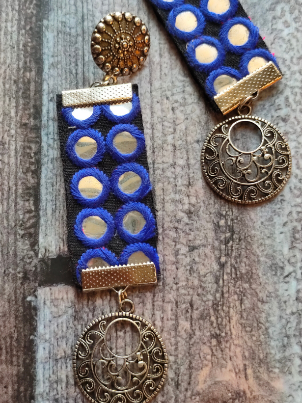 Mirror Work & Metal Handcrafted Long Dangler Earrings