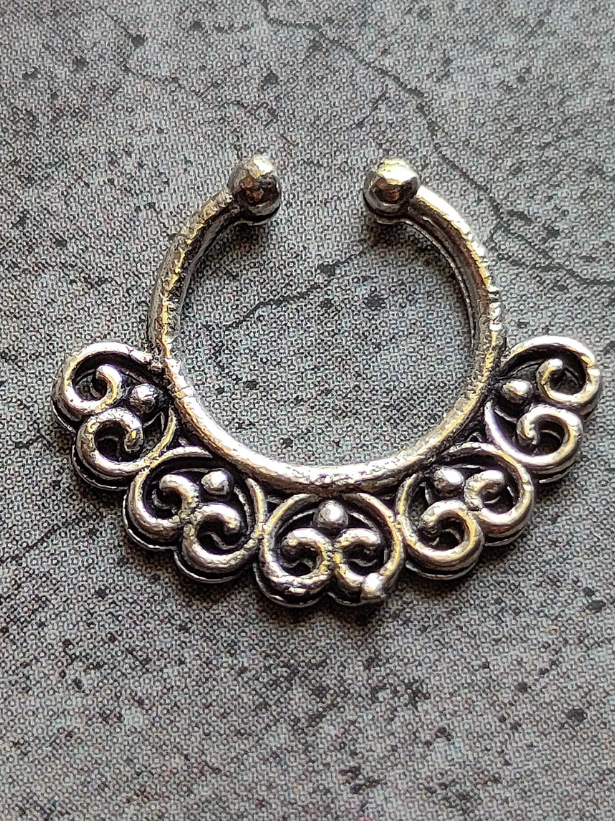 Five Oxidised Silver Septum Nosepins
