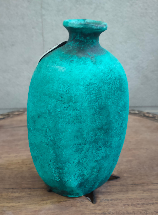 Turquoise & Red Handcrafted Modern Terracotta Clay Pot