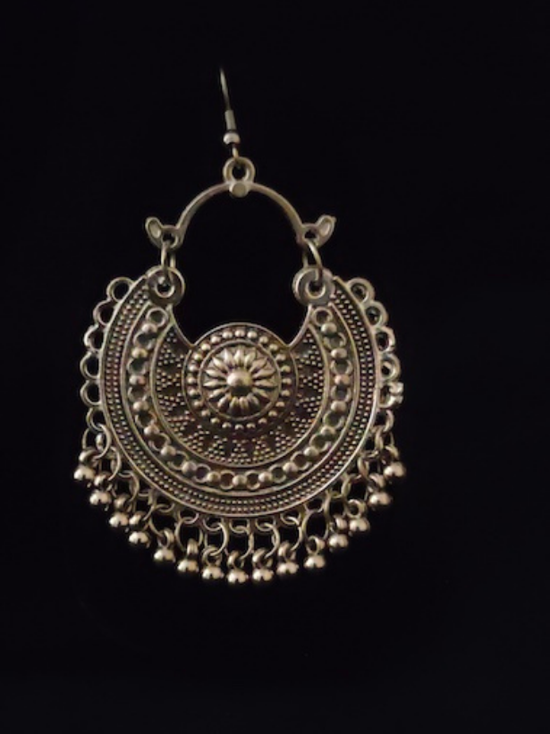 Oxidised Silver Long Chain Choker Style Necklace Set