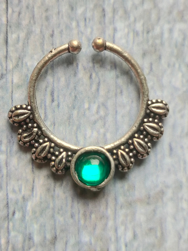 Set of Four Oxidised Silver Septum Nosepins